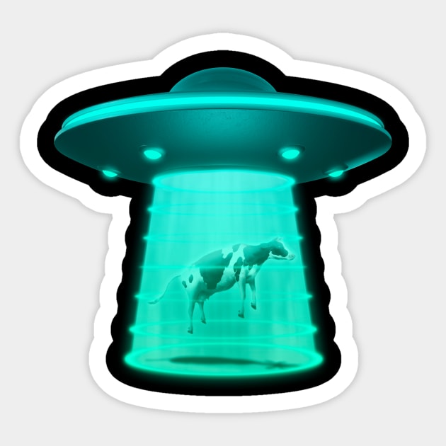 UFO and COW Sticker by Tarasevi4